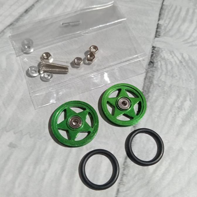 REP TAMIYA ROLLER 19MM ALUMINUM BINTANG + KARET