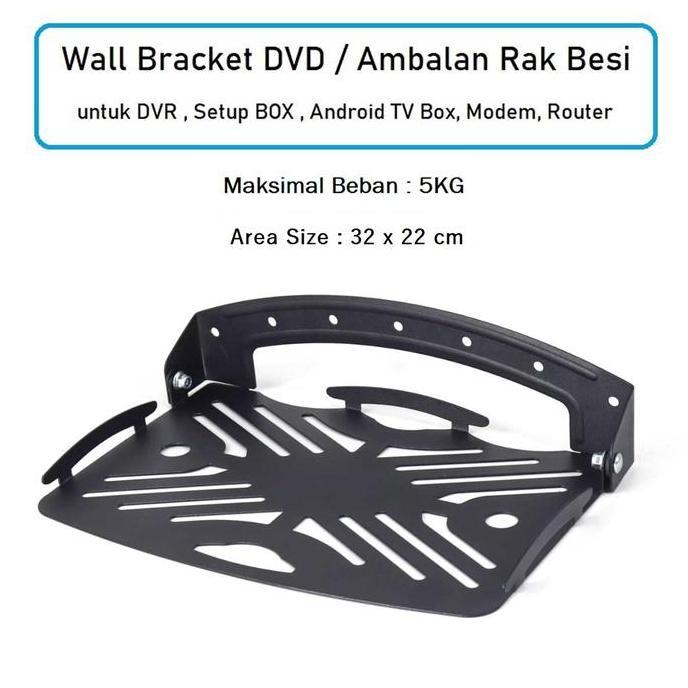 Tvxty- Ambalan Rak Besi Bracket Holder Mesin Dvd Dvr Cctv Rak Dinding Lipat Taruh Proyektor Mini Rou