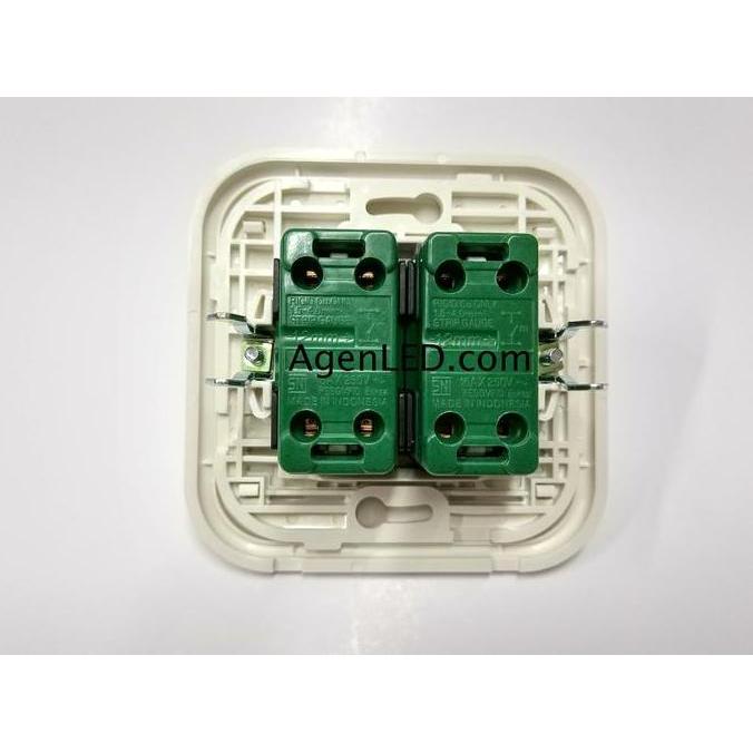 Gercep- Saklar Seri / Saklar Double Wide Series Putih Panasonic