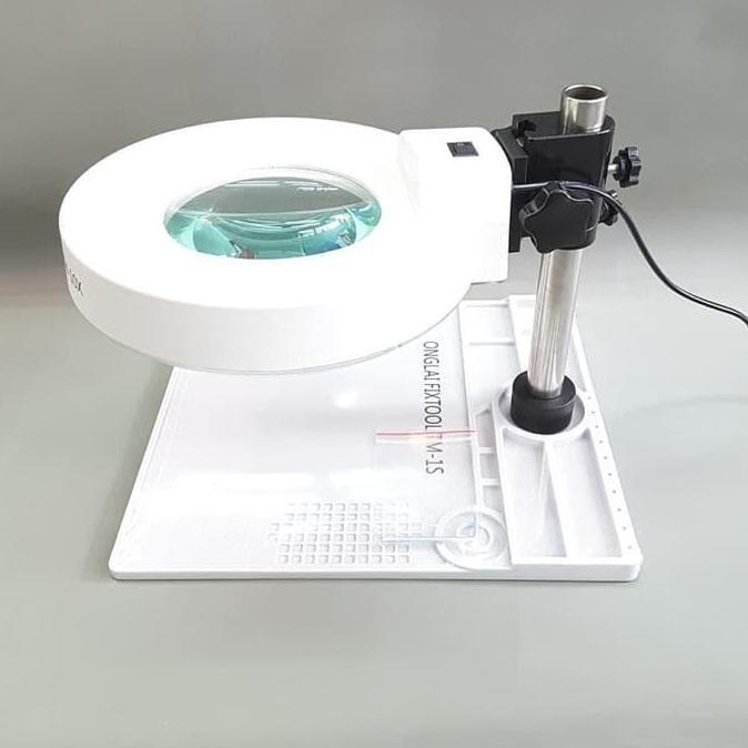 KACA PEMBESAR + LAMPU NEON BUKAT ONGLAI FIXTOOL M-10X ORIGINAL (palet)