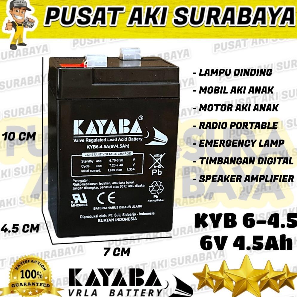 LARISS KAYABA 6 VOLT 4.5 AMPER BATERAI 6V 4AH MOTOR MAINAN ANAK MOBIL MOBILAN AKI 6V 4AH BATTERY RC 