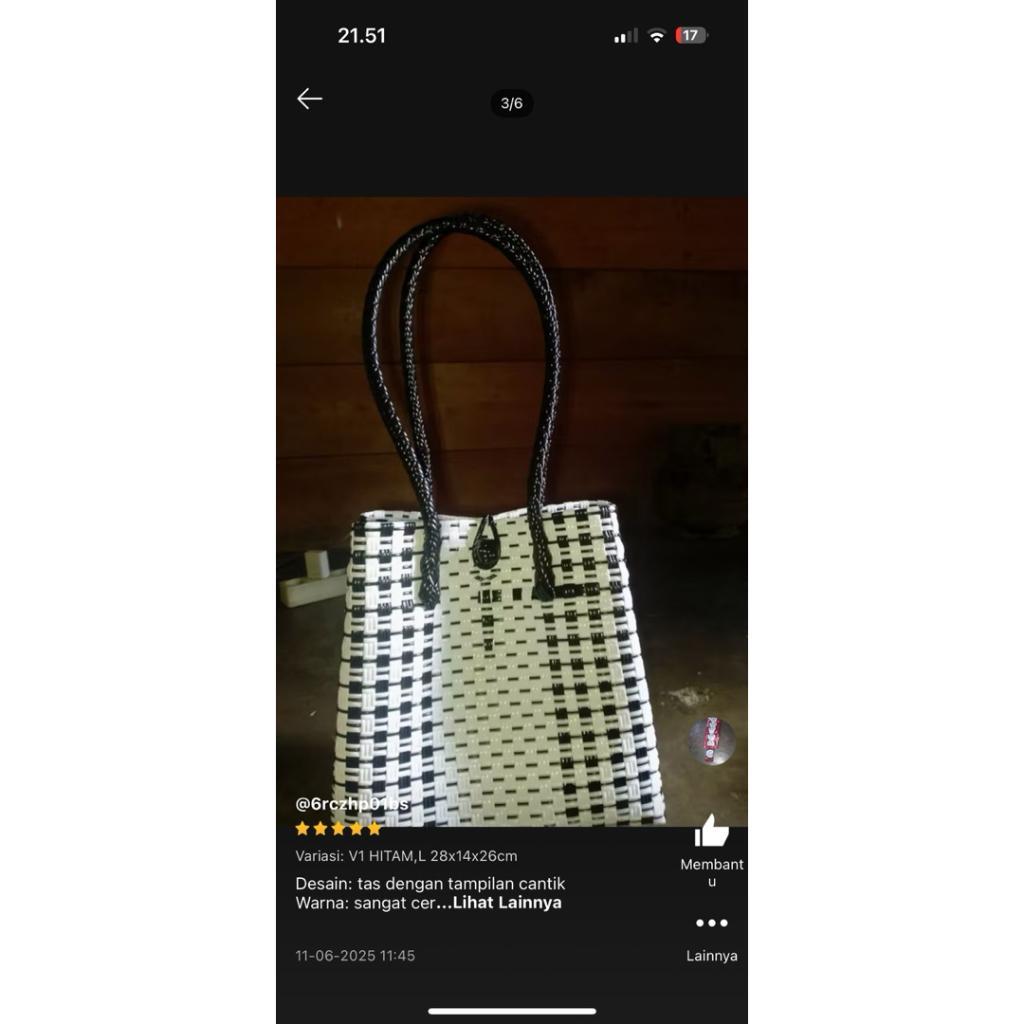Majid Tas Handmade | Tote Bag Wanita Plastik Anyaman Jali Rahayu