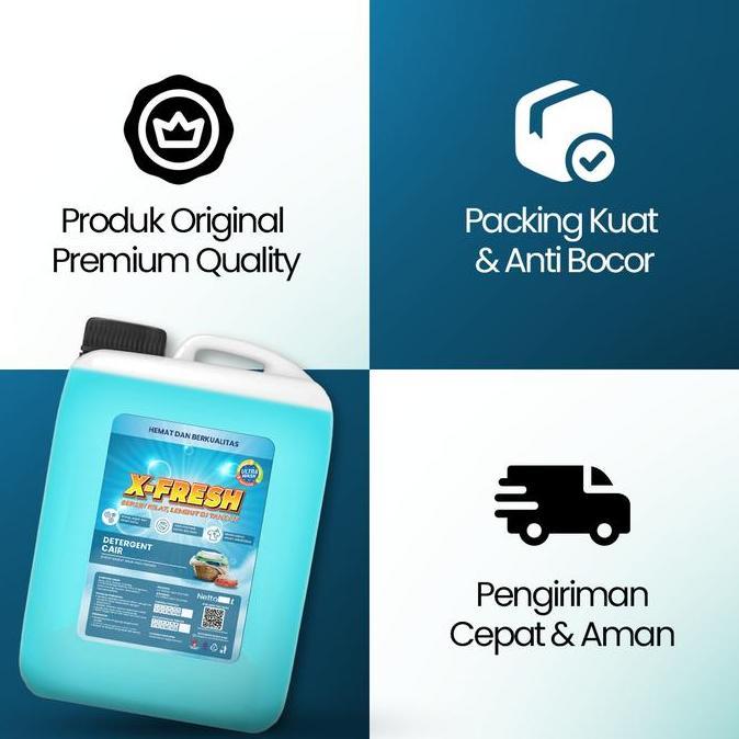 Bisakirim- Deterjen Cair Xfresh 5L / Liquid Detergent Aroma Akasia Ojol