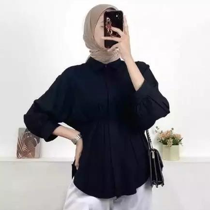 BESTPROMO AIKO SHIRT BLOUSE KEMEJA KERUT WANITA/ AIKO SHIRT BLOUSE/ BLOUSE WANITA KEKINIAN BAHAN KAT