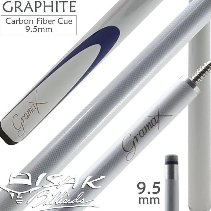Stik Bola Kecil 9.5 mm White Carbon Fibre Graphite Cue Stick
