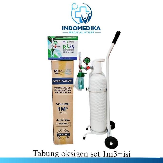 Medivix- Tabung Oksigen 1M3 Lengkap / Tabung Medis / Tabung Set Oksigen 3In1