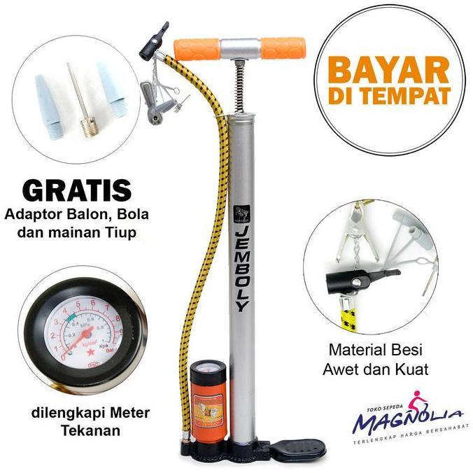 Pompa Ban Sepeda dan Motor Material Besi Merk Jemboly