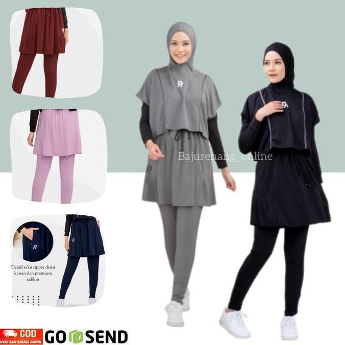 Rok Celana Legging Laging Olahraga Senam Wanita Perempuan Syari Sport Delisa Devana Sudah menyatu de