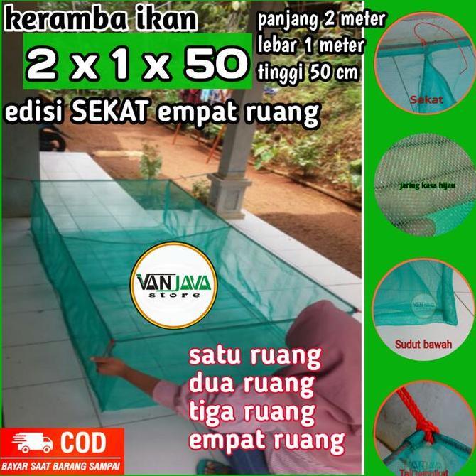 karamba tempat sortir ikan ukuran 200x100x50 cm keramba ikan bersekat