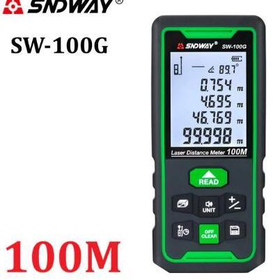 SNDWAY Meteran Digital Green Laser100Meter SW-100G Laser Hijau Outdoor