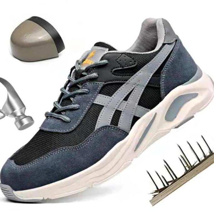 Aman- Sepatu Safety Model Sport Pria Ujung Besi Sporty Safety Shoes Bukan Jogger