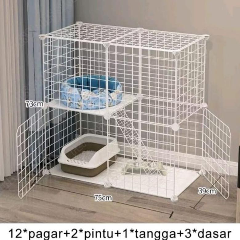 -HSR- kandang kucing anjing kelinci dll susun 2 tingkat 1 JUMBO