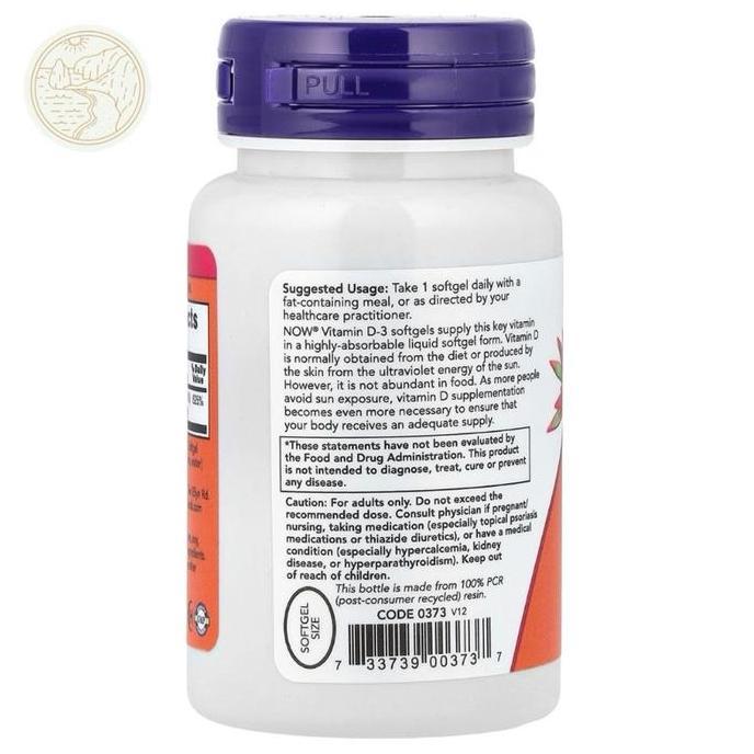 Vitbreak- Now Vitamin D3 5000Iu Softgels Original Usa Halal