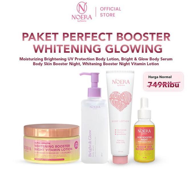 Bodies- Bundling Paket Noera Perfect Booster Whitening Glowing L Whitening Booster Night Vitamin Lot
