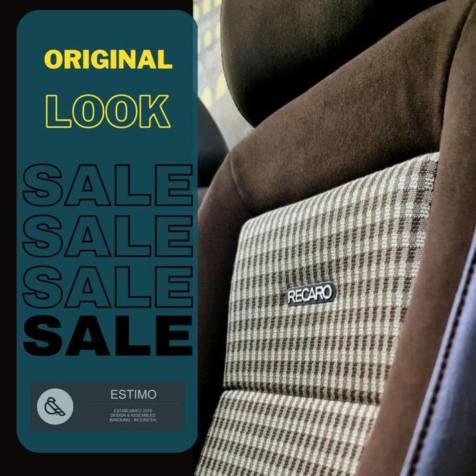 Promo Kain Jok Mobil Tartan coklat muda Diskon