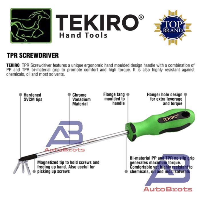 Tekiro Obeng Tpr (+) #Ph1 5 X 125Mm Gagang Karet / Screwdriver Plus