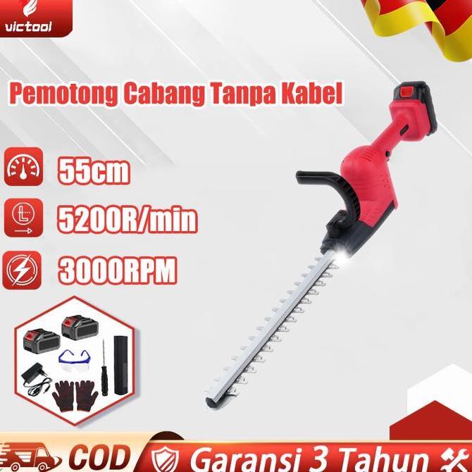 CODvictool Pemangkas rumput dan semak tanpa kabel, pemangkas rumput dan taman rumah, motor tanpa sik
