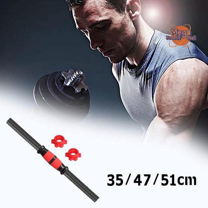 Besi Barbel Bar Dumbell 35 - 51cm Stik Barbel Panjang Pvc Stik Barbel Lurus Bar Dumbell Stik Barbel