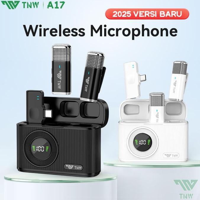 Yoiyoman- Tnw A17 Microphone Wireless Mic Wireless Clip On Microphone Youtuber Suara Jernih Mic Blue