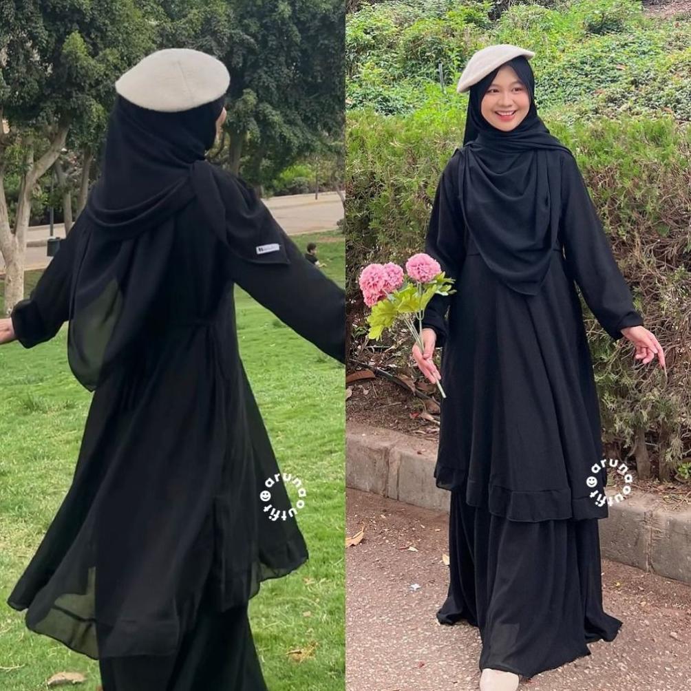 NEW DEALS Gamis Malaysia Dewasa Ceruty Rempel Bawah Busui Friendly