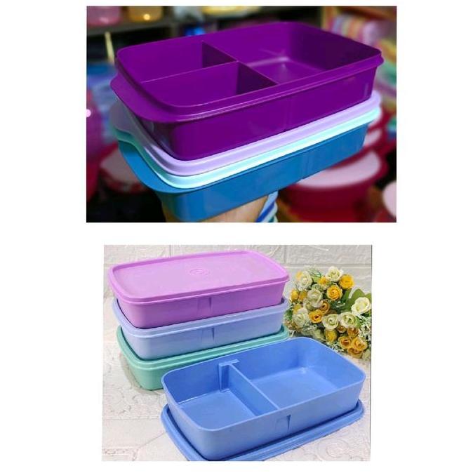 Tempat Bekal Makan Dewasa 820ml Tupperware Sekat 2 Bisa Dilepas Pasang