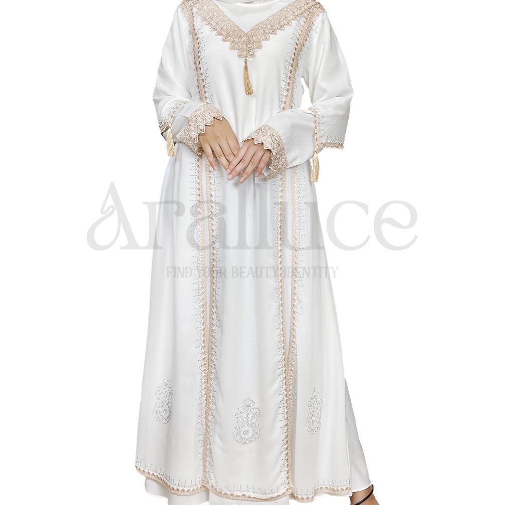 TERMURAH ARALLUCE Dress abaya turkey hitam ARL 019 - Baju gamis turki terbaru mewah dan elegan