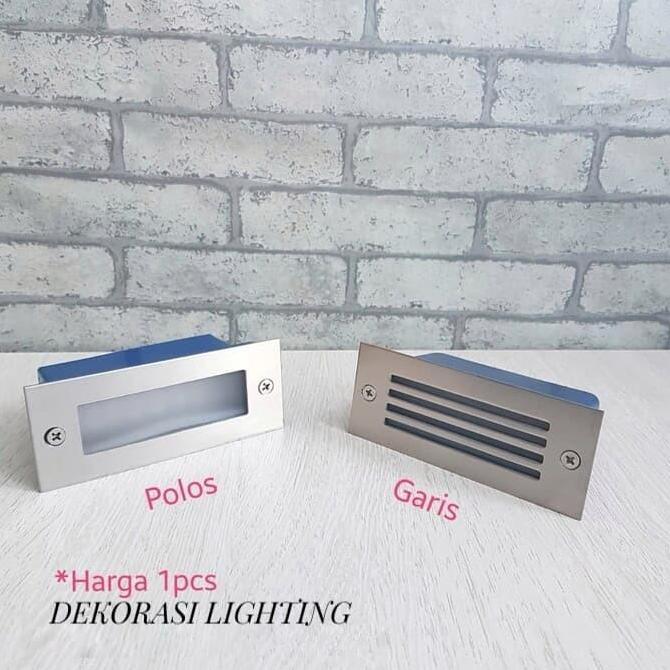lampu tangga dinding tanam bahan stainless indoor outdoor waterproof