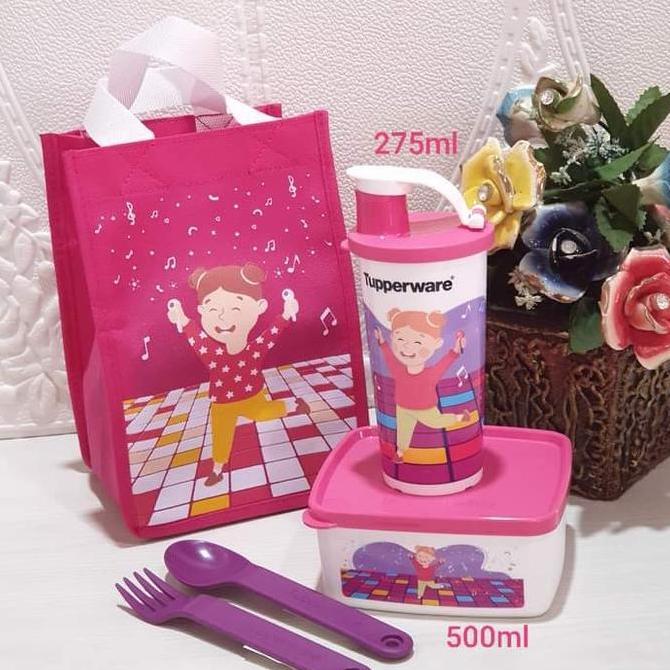 TUPPERWARE Lunch Set wadah Bekal  Aku Anak Sehat BIRU / PINK