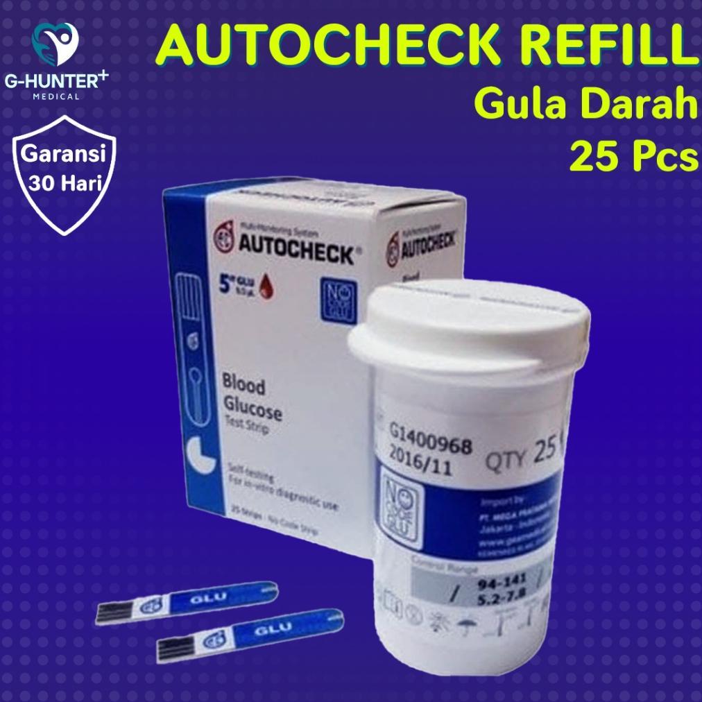 Refill Strip Gula Darah Autocheck / Alat Cek gula Darah / Stik Gula Darah / Autocheck Strip Gula Dar
