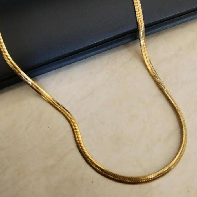 DB24 >> kalung titanium pria-cowok model ular pipih 5mm