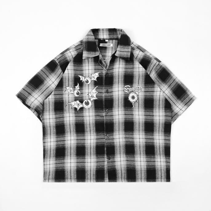 Convergent - Tough Guy Kemeja Flanel Boxy Pria Wanita Lengan Pendek Workshirt Tebal