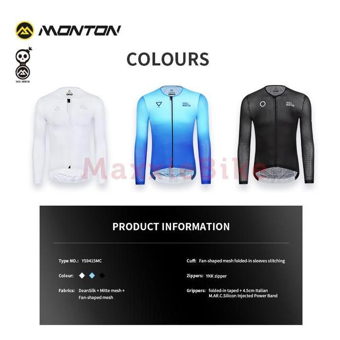 Monton Baju Jersey Sepeda Pria Lengan Panjang Cobrand Men Long Sleeve Cycling Jersey Skull Monton