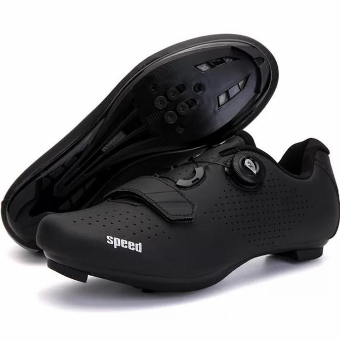 Speed sepatu sepeda multi cleat rodbike mtb sepatu gowes cleat hitam