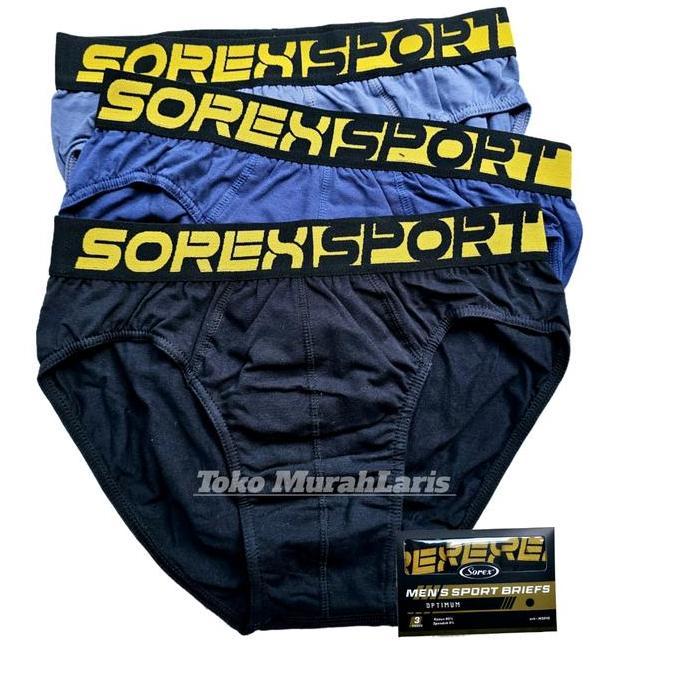 DI142 - Cd Pria Sorex Man Sport M 3010 Katun Karet Boxer Isi 3 Pcs | Celana Dalam Cowok Berkualitas