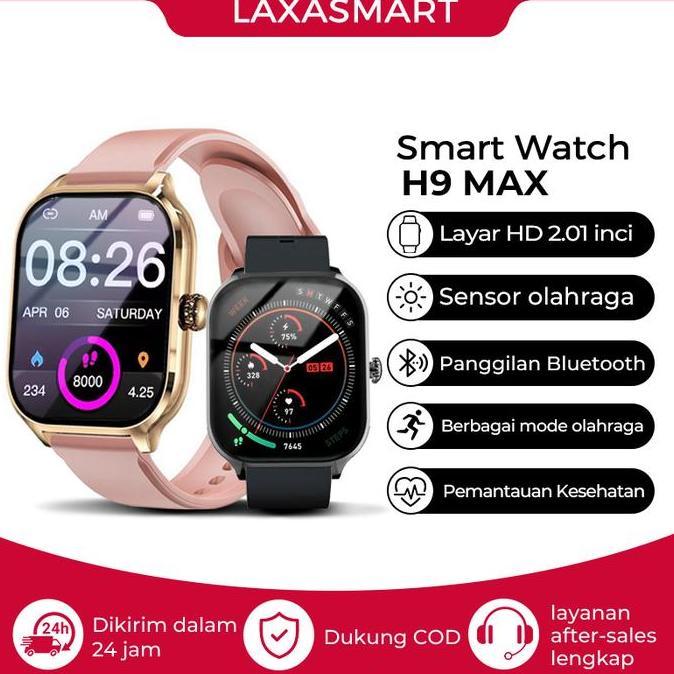 Jam tangan smartwatch pria cewek,H9 ProMax,smartwatch android ios,parlent active smartwatch,jam pria