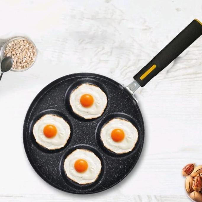 CETAKAN TELUR 4 DATAR / Cetakan Martabak / Panci Wajan 4 Lubang HJ