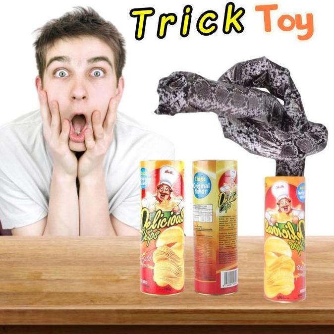 Prank Toy / Alat Sulap Prank Chips Snake/ Snake Potato Chips Prank Kaleng Ular Palsu  April Mop Day 