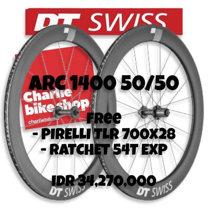 WHEELSET DT SWISS ARC 1400 DICUT 50mm DISC BRAKE CENTERLOCK - CARBON