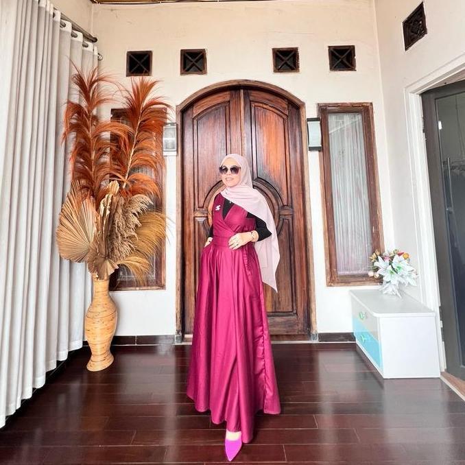 Allena Overall Dress Wanita by Astan Overall Katun Muslim Gamis Dewasa