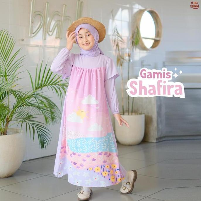 Gamis Shafira Anak Perempuan 1 - 12 Tahun Muslim Baju Remaja Wanita