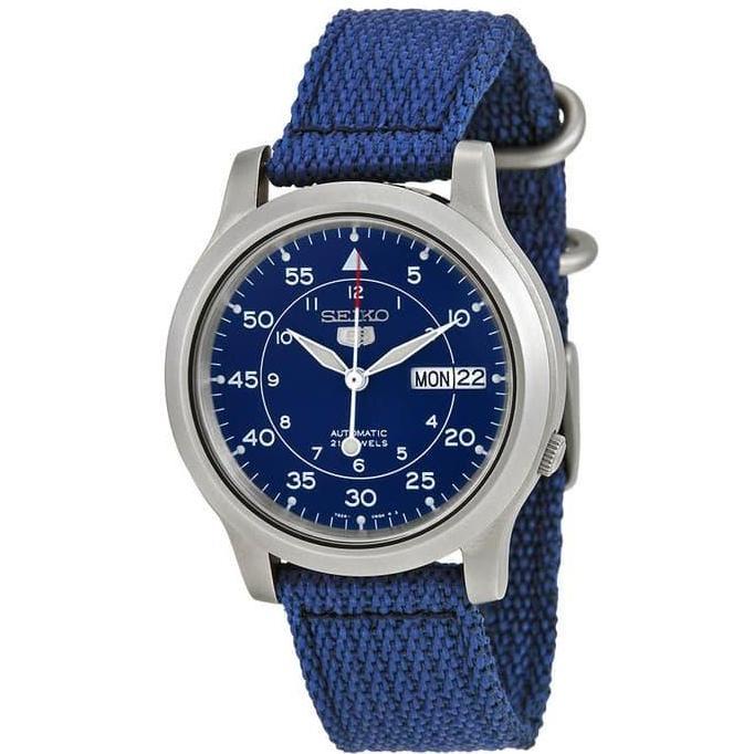 Seiko 5 SNK807K2 Automatic 21 Jewels Blue Military Nylon Strap terlaris