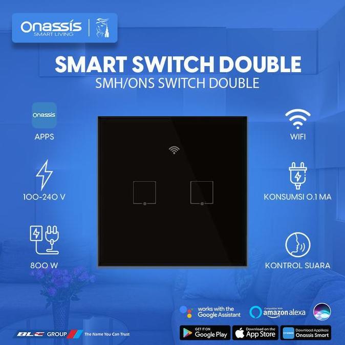 ONASSIS SMART SWITCH DOUBLE BLACK VOICE COMMAND