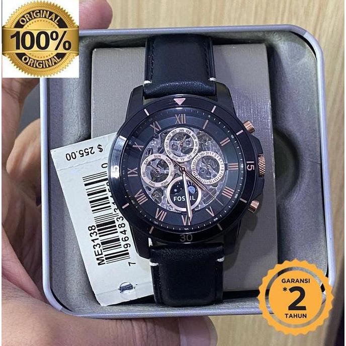 ME3138 Grant Sport Automatic Skeleton Dial Black original terlaris