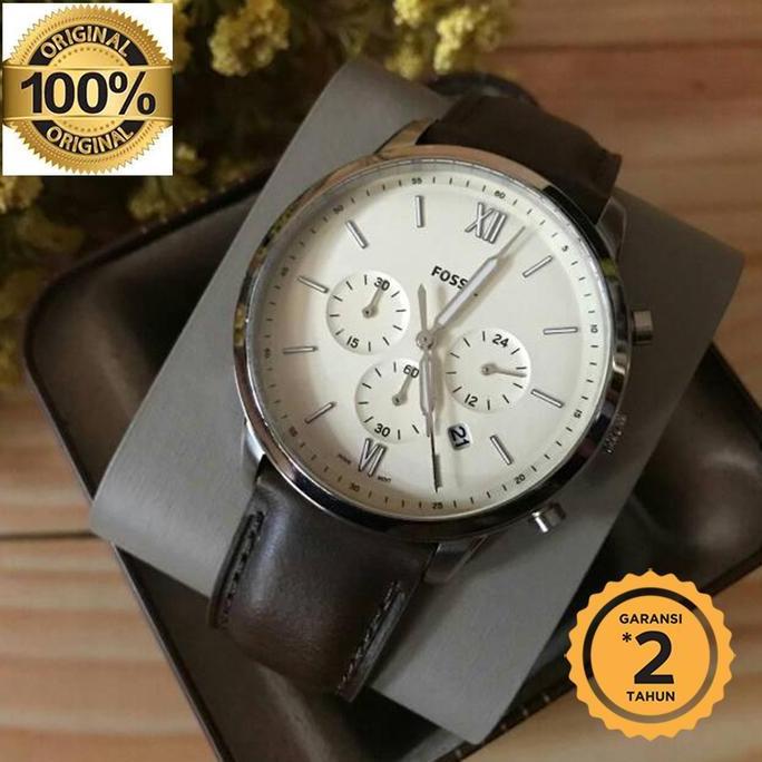 FS5380 Chronograph Men Beige Dial Brown Leather Strap terlaris