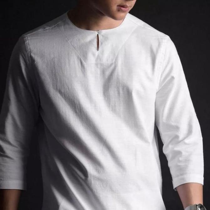 Payday Baju Semi Kemeja Koko Pria Basic Dewasa Muslim Polos Lengan/Tangan  Panjang 7/8 Kurta Pakista