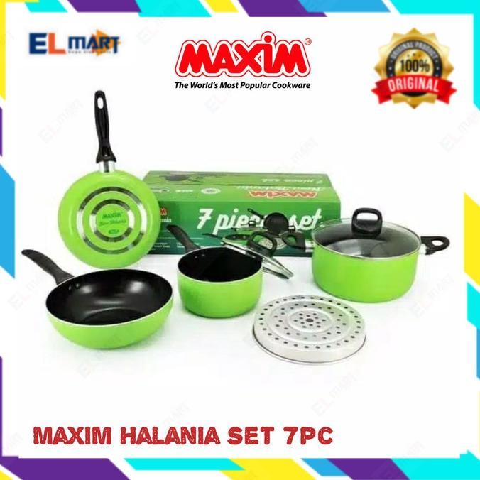 Panci Set MAXIM Halania 7pc wajan frypan wok pan penggorengan saucepan Halania panci wok frypan