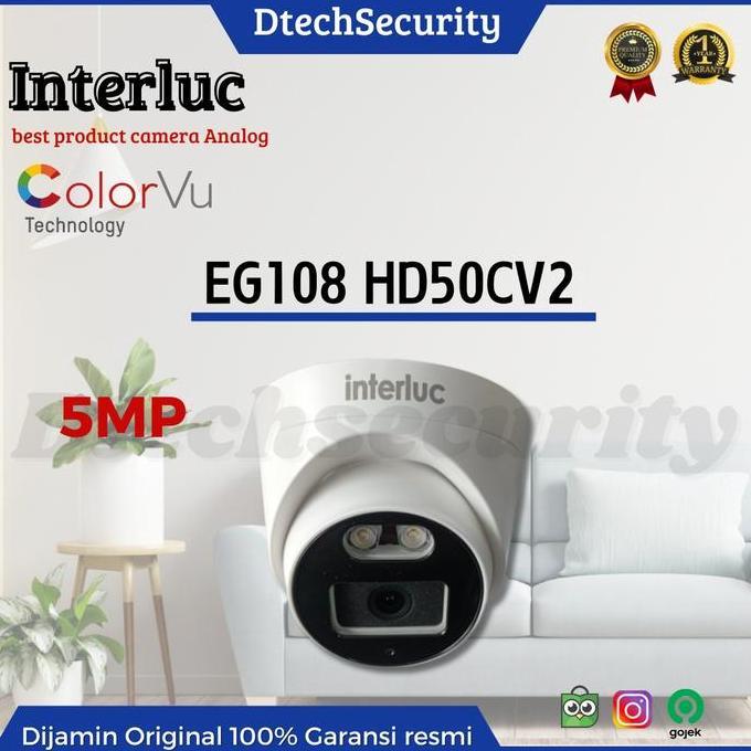 TERBARU - CAMERA CCTV COLORVU 5MP INTERLUC HD50CV2/CCTV INDOR COLORVU 5MP