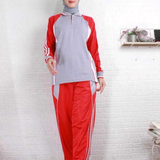 Setelan baju olahraga / stelan kaos olahraga / stelan training olahraga sport Celana Muslim Panjang 