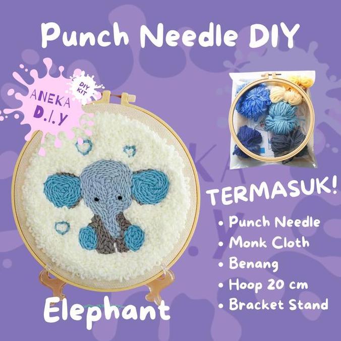 Devigen_h - Punch Needle Kit Lengkap DIY Jahit Sulaman Embroidery Kit Package Paket Sulam Kit Menyul