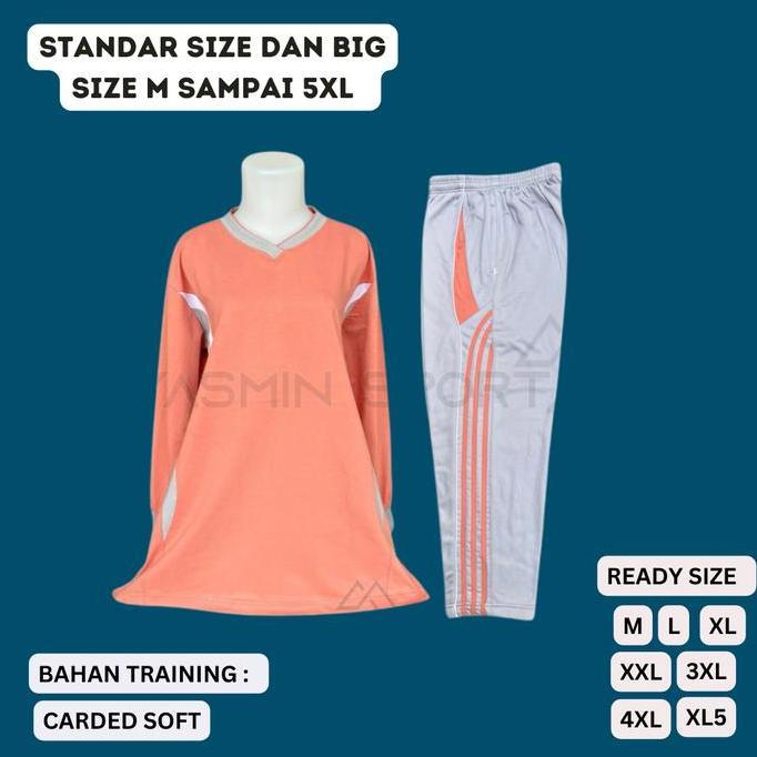 BSIZE 3XL 4XL 5X Setelan Kaos Olahraga Wanita Muslimah // Satu Stel Tunik Wanita Untuk Santai // Baj